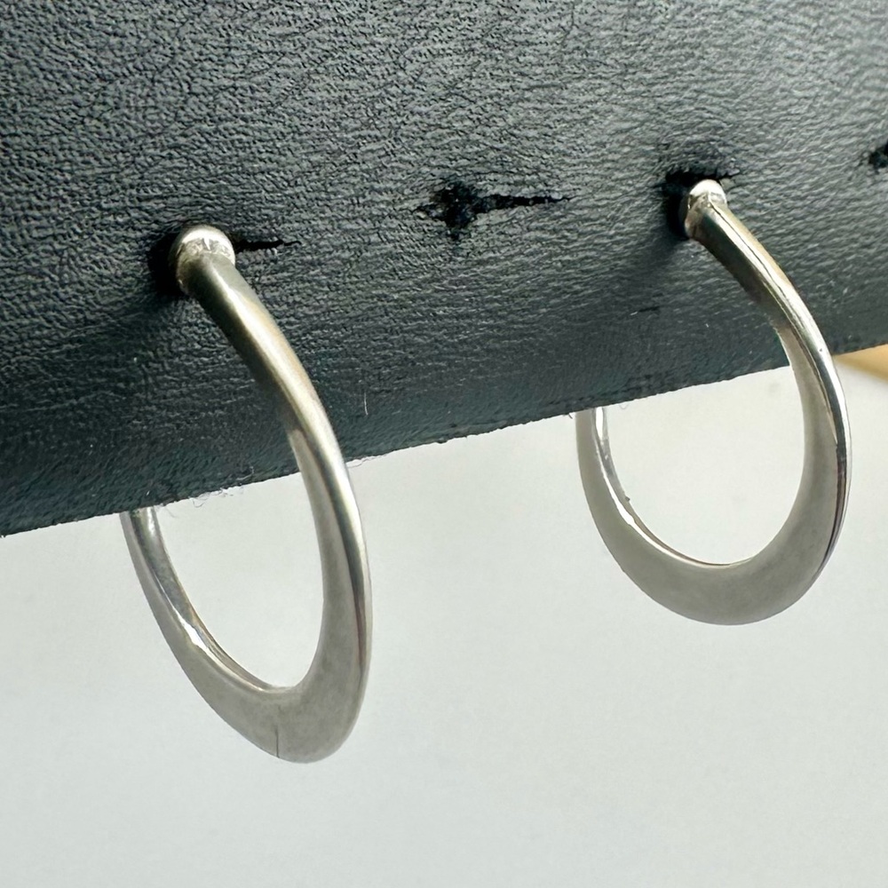 JAMES AVERY Sterling Silver Cassandra Flat Tapered Hoop Stud Earrings; RETIRED